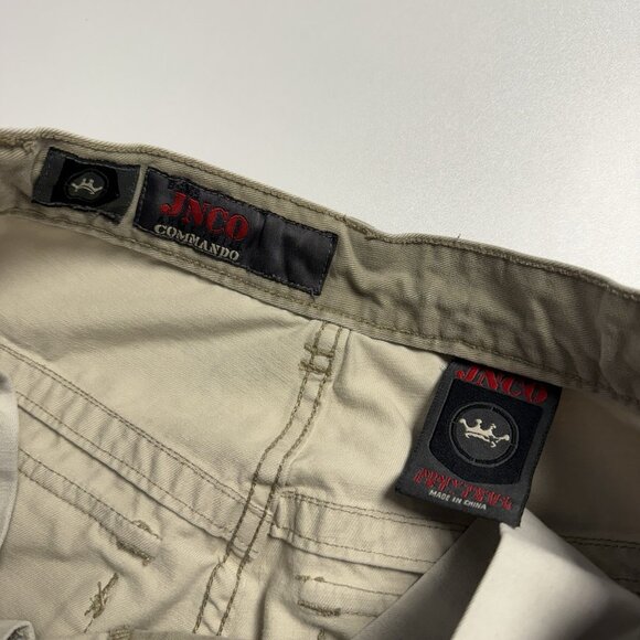 Vintage JNCO Commando Cargo Pants Size 14 (26x25) Tan Skate Y2K Grunge - Picture 11 of 16